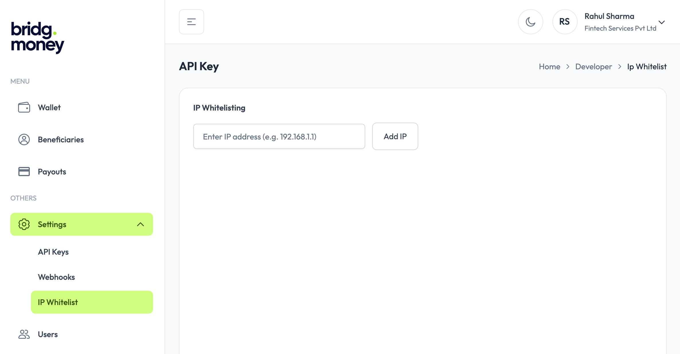 IP whitelisting initial page